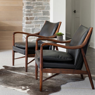 Kiannah Black Leather Club Chair 2